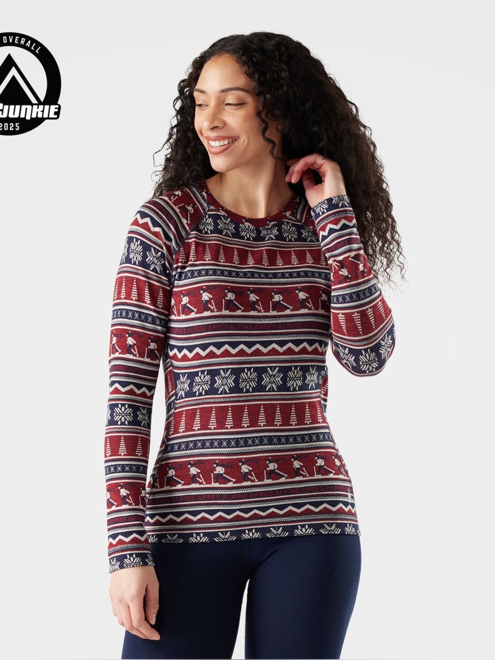 Smartwool Women's Classic Thermal Merino Base Layer Crew Fair Isle Size M